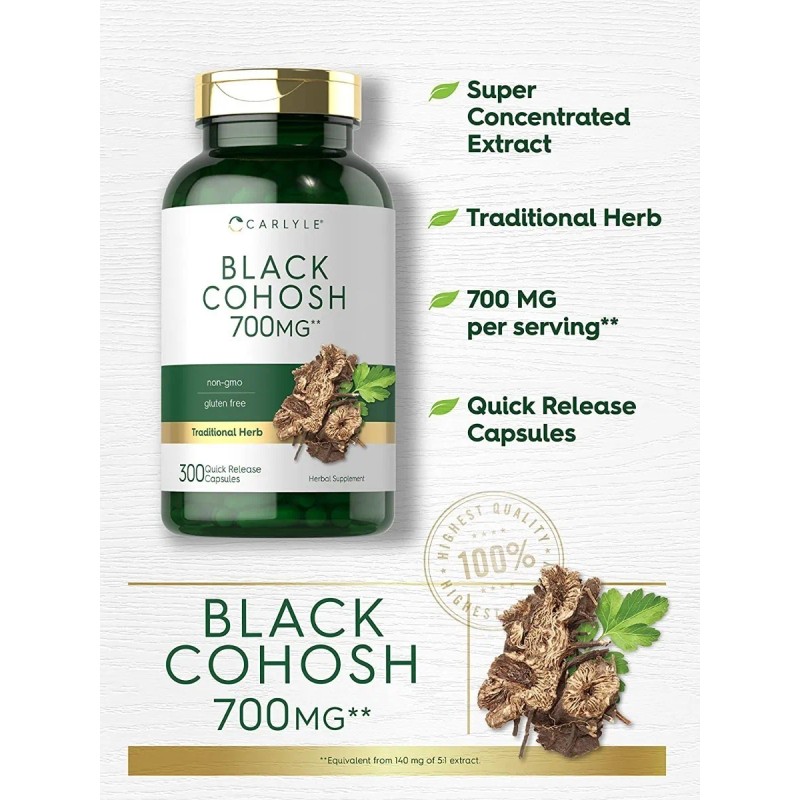 Black Cohosh Negro 700 Mg Premium 300 Caps Menopausia