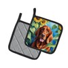 Caroline's Treasures Irish Setter in Sunflowers Pair of Pot Holders