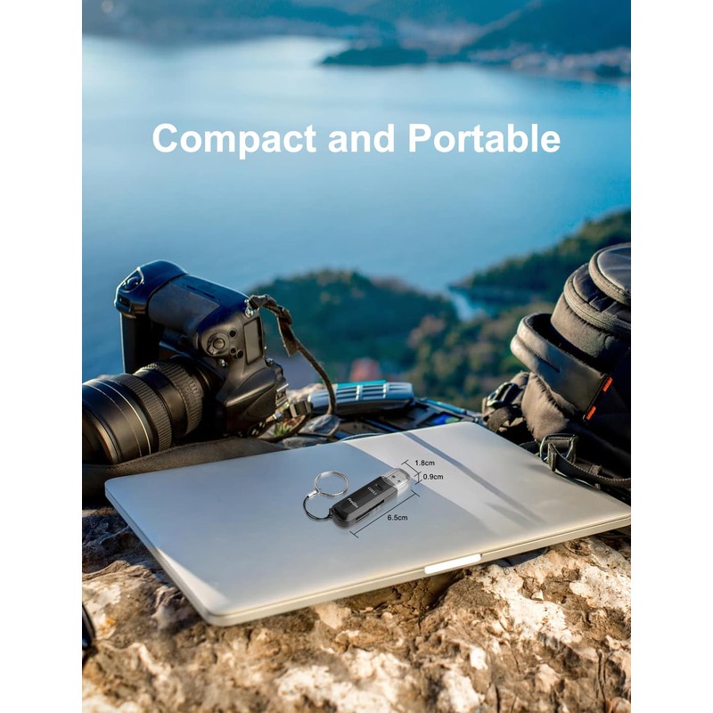 Frotox SD Card Reader, 2 in 1 Micro SD Adapter