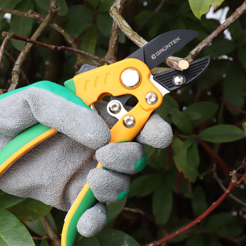 GRÜNTEK Anvil pruning shears STAR 220 mm, for cuttings up