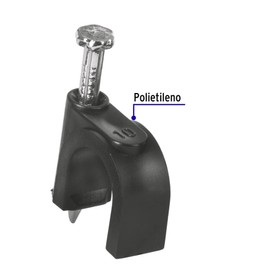 Volteck GCU-10N, Bolsa con 20 grapas negras de 10 mm para cable redondo