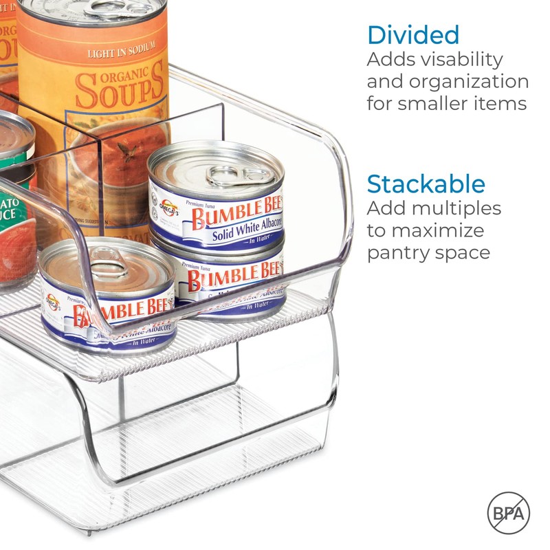 iDesign storage box with 3 compartments, medium storage box without