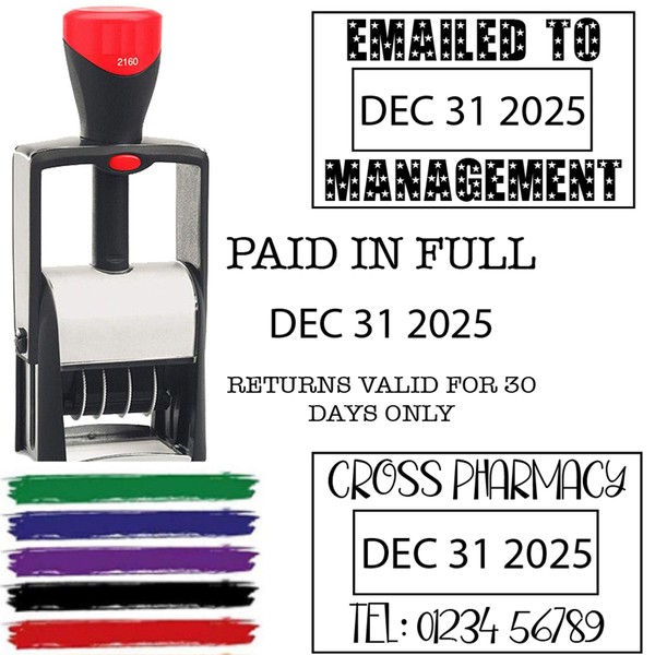6 Year Band 2020 Date Stamp Self Inking Personalize with