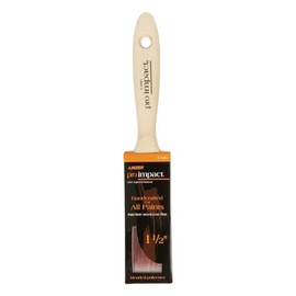 Linzer 0150 Pro Impact 1160 Varnish and Wall Brush, 1-1/2 in Width, Chiseled Polyester Blend, 1.5", Natural