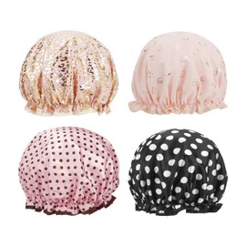Shower Cap Reusable Waterproof Shower Caps Shower Cap for Women Reusable Waterproof Bonnet De Douche Femme Waterproof Hair Shower Cap for Long Hair Shower Cap Men Non-Slip Cute Shower Cap One Size