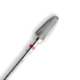 JOYA MIA 100% Carbide Nail Drill Bits Long Lasting Rust Free Salon Quality (Torpedo, Fine(Red))