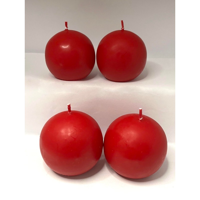 Biedermann & Sons Round-Shaped 2-3/8Inch Diameter Ball Candles, Set of