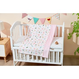 iEvolve Baby Blanket Ultra Soft Double Layer with Dotted Backing Receiving Blankets Toddler Baby Nursery Bed Blankets Shower Gifts(Flower,110 * 150cm)