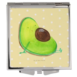 Mr. & Mrs. Panda Handtaschenspiegel quadratisch Avocado Schwangerschaft - Geschenk, Baby, Geburt, Gesund, Veggie, Babyparty, Schminkspiegel,