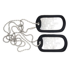 Custom Embossed Genuine U.S. Military Spec Army Navy Marines Air Force Dog Tags