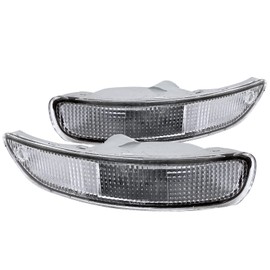 Spec-D Tuning Chrome Housing Clear Lens Bumper Lights Compatible with Toyota Corolla 1993-1997 L+R Pair Assembly