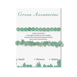 Kysin Chiys 2Pcs Set Amethyst Bracelets for Women 6mm Natural Gemstone Bracelet Crystal Beaded Bracelet Irregular Chips Beads Bracelet Stretch Relief Reiki Yoga Bracelet 6mm - Green Aventurine