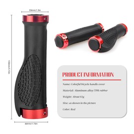 YMWALK Kids Bike Handlebar Grips - Non-Slip Rubber Handle Grips with Double Lock, Cycle Alloy Handlebar Protector for MTB Mountain Bikes Scooters (Red)