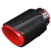 Universal Exhaust Tip Tail Throat Glossy Carbon Fiber Red Pipe