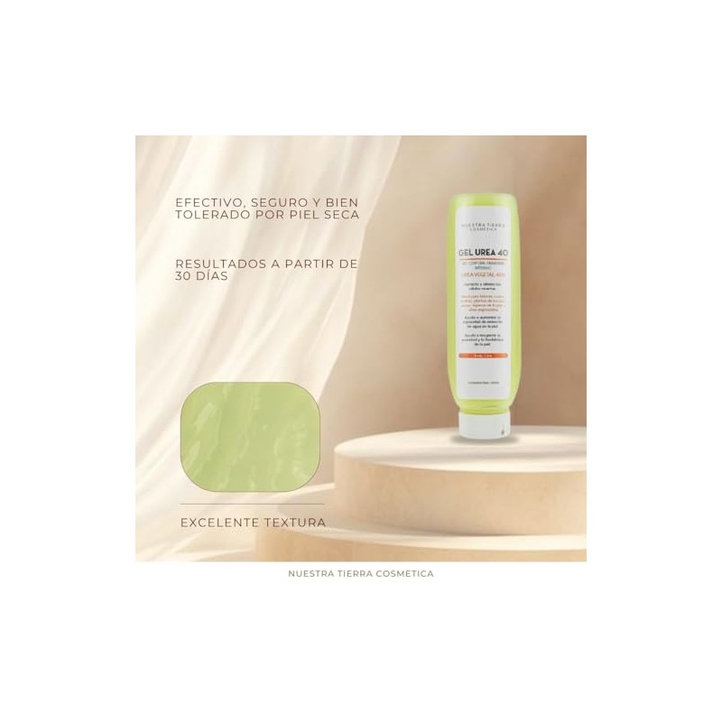 Nuestra Tierra Cosmética Gel Urea 40%, Hidratante Intensivo, para Talones,