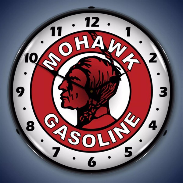 Mohawk Gasoline Wall Clock, LED Lighted: Gas / Oil Theme