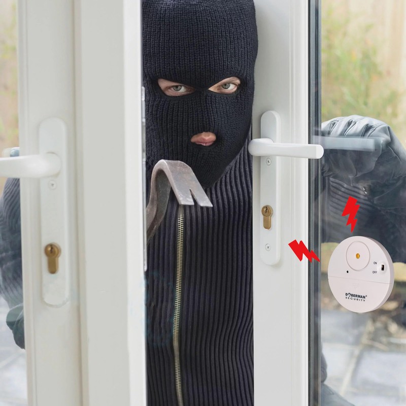 WOWSEA DOBERMAN SECURITY Ultra-Slim Window Alarm - Loud 100dB Alarm