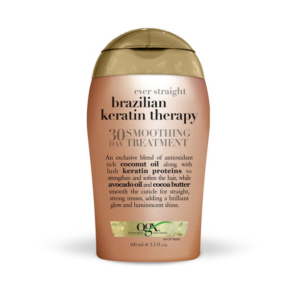 OGX 30 Day Smoothing Treatment, Ever Straight Brazilian Keratin Therapy, 3.3oz