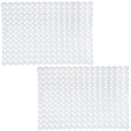 Coopay 2 Pack Kitchen Sink Mat Plastic Protect Mat PVC Eco-Friendly Kitchen Adjustable Stainless Steel/Porcelain Dish Drying Pad Protector for Bottom of Sink, 15 x 11 Inches (Clear)