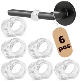 Set of 6 Door Stoppers, Transparent PVC Door Handle Buffers, Highly Elastic Door Handle Protection, Protection for Protecting Walls and Furniture, Wall Door Stopper, Suitable for 16 mm - 17 mm Door