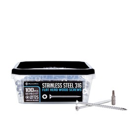 FM FastenMon #10x3-1/2 Marine Grade 316 Stainless Steel Wood Screws, 100 PCS, Torx Flat Head T25, Type 17 Point, Ideal for Decks, Fences, Coastal Construction, Bulk Box