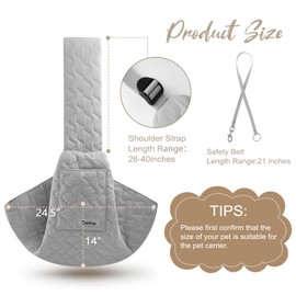 JourCraf Dog Sling for Small Dogs, Hands Free Dog Sling Carrier, Padded Adjustable Pet Soft Carrier with Adjustable Shoulder Strap, Travel Safety Harness Machine Washable for Small Cats Puppy Outdoor