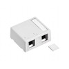 Leviton 41089-2WP QuickPort Surface Mount Housing, 2-Port, Includes 1 Blank