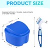 KISEER Blue Denture Bath Case Cup Box Holder Storage Container