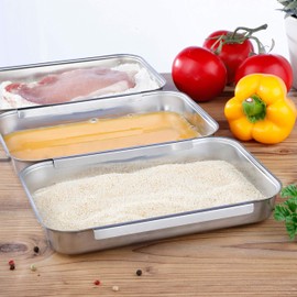 HI 16080 Panier Set of 3 Bowls Stainless Steel 22 x 15 x 3 cm