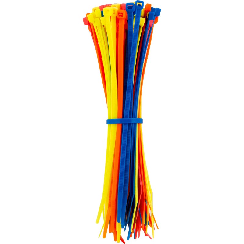Hyper Tough 100-Pack 8-IN | 20.3CM CABLE TIES Assorted High-Visibilit