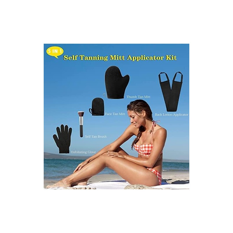 ANSPHIE 5 Pack Self Tanning Mitt Applicator Kit, Self Tan