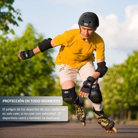 Hirola Equipo de Protección para Niños y Adultos, Casco, Rodilleras, Coderas y Protectores de muñeca para Patinaje, scooter, ciclismo, Accesorios de protección para deporte y ejercicios al aire libre (Mediano)