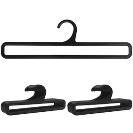 50 Packs Tea Towel Display Hanger, 10.7" Long Multifunctional Plastic Hangers Storage Racks for Hanging Storing Legging Sock Scarf Clothes Ties Belts Scarves Retail Wardrobe Shawls Rings-Black