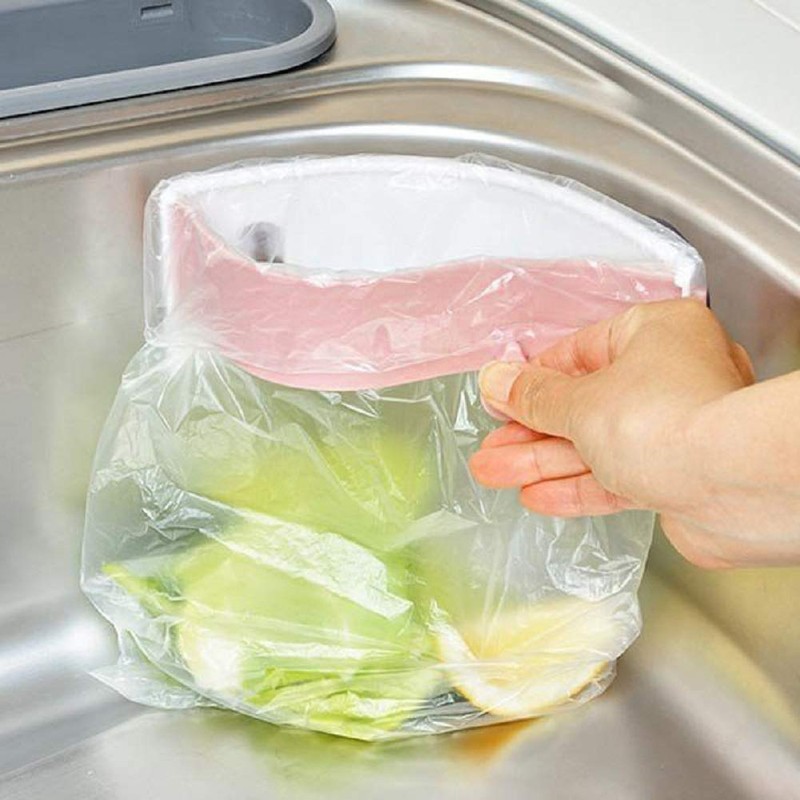 Andexi Triangle Corner Garbage Bag Holder Openable Suction Cup Stand