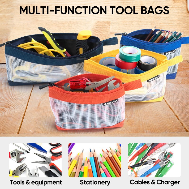 TICONN Tool Pouch, 1680D Oxford Small Tool Bag, Tool Pouches