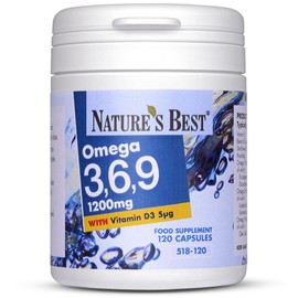Omega 3, 6, 9 1200mg Formula, High Potency with 379mg Total Omega 3s, Vital for a Healthy Diet, Sustainably Sourced, 120 Capsules, 1-2 Daily, 3+ Months Supply, Made in UK