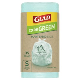 Glad To Be Green Plant Based Bags, 35 Wavetop Tidy Bags, Small Size Fits 18L Bin, 35 Count