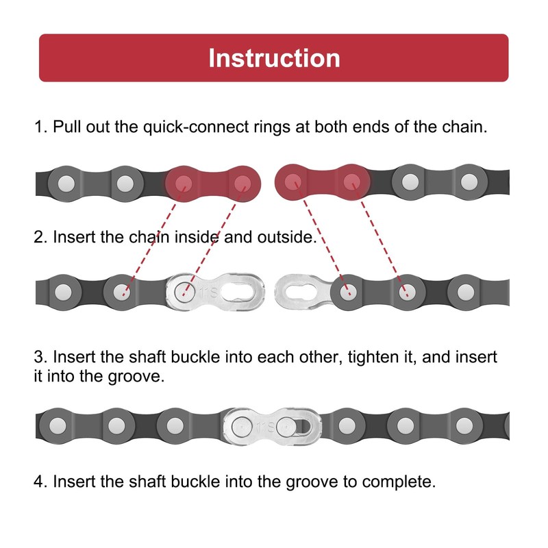 HARFINGTON 4pcs Bicycle Missing Link Half-Link Reusable Steel Bicycle Chain