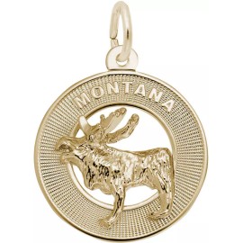 Rembrandt Gold-Plated Sterling Silver Montana Moose Ring Charm by Rembrandt