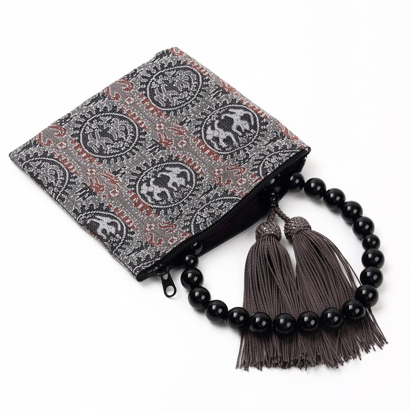 Shosoin Kyoto Prayer Beads Bag with Zipper Pouch Case with