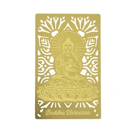 Feng Shui I Ching Safe Buddha Statue Vairocana Buddha Gold Card