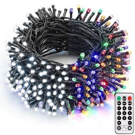 DAHAN Luces de Navidad, 20 M 200 LED 11 Modos de Iluminación Que Cambian de Color, Blanco Frío y Multicolor con Remoto, Enchufe de Extremo a Extremo para Exterior, Navidad, Fiesta