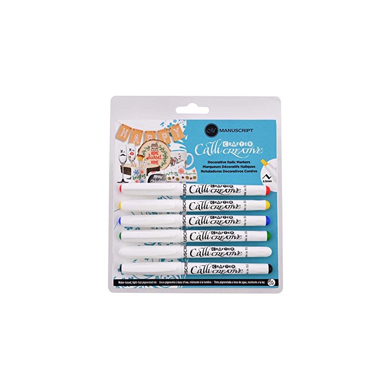 Manuscript Pen Company Callicreative Italic Crafter Markers – 6 Pieces