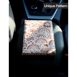 Mymazn Car Registration and Insurance Holder, Girly Car Accessories for Women, PU Leather Glove Box Organizer with Magnetic Closure for Cards, Driver's License & Other Automotive Documents (Butterfly)