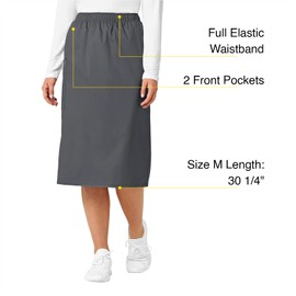 WonderWink Womens Pull On Cargo Skirt Medical Scrubs Pants, Pewter, 2X US