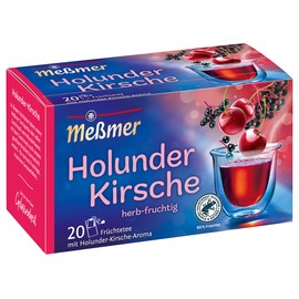 Messmer Elderberry and Cherry Tea, 20 Tea Bags, Vegan, Gluten-Free, Lactose-Free