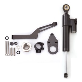 FXCNC Motorcycle CNC Steering Damper Stabilizer Buffer Control Bar With Mounting Bracket Kit Full Set Compatible with Ninja 600 ZX636 ZX6R ZX-6R 2009-2020