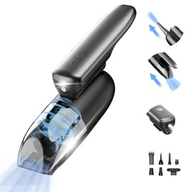 ELORTI 10-in-1 Car Vacuum Portable Cordless, 1lbs, Modular Design with HEPA Filter, Flashlight & 9000pa, Adjustable 2 Suction Modes, Low Noise, Handheld Car Vacuum for Quick Day-to-Day Cleaning