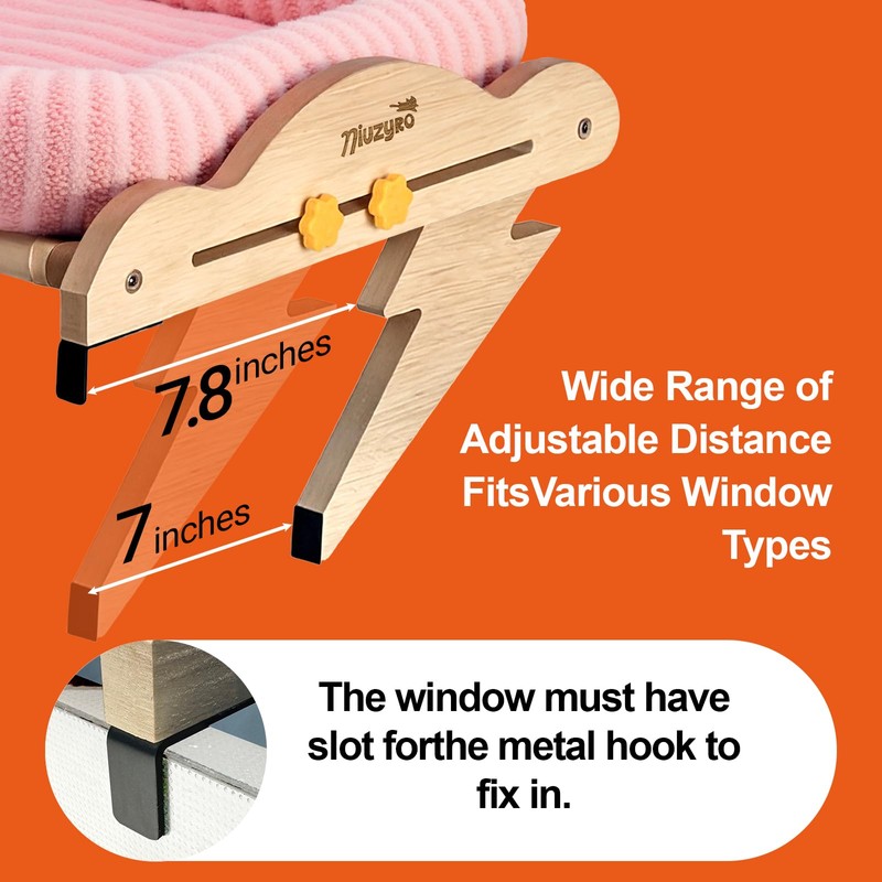 Cat Window Perch, Adjustable for Standard Window Sills Up to