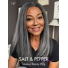 LUVME HAIR 14 Inch Grey Salt & Pepper Silky Straight